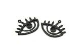 Siyah Göz Tılsımı, 1 Halkalı Oksitlenmiş Siyah Pirinç Göz Tılsımı - Ped Boyutu 4 mm (30x25 mm) N1422