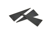 Black Triangle Charm, 6 Textured Oxidized Black Brass Triangle Charms With 1 Hole, Earrings, Findings (37x15x0.80mm) D1404