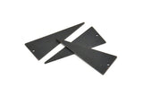 Black Triangle Charm, 6 Textured Oxidized Black Brass Triangle Charms With 1 Hole, Earrings, Findings (37x15x0.80mm) D1404
