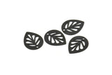 Siyah Yaprak Tılsımı, 1 Delikli 12 Oksitlenmiş Siyah Pirinç Yaprak Tılsımı, Küpeler, Bulgular (14x11x0,80 mm) D1073