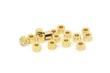 Industrial Spacer Bead, 12 Gold Plated Brass Industrial Spacer Beads, Findings (4x2.90mm) A0551
