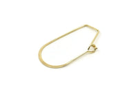 Gold Earring Wire, 12 Gold Plated Brass Earring Wires (29x17x0.70mm) D1715