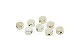 Round Spacer Bead, 6 Silver Tone Brass Circle Industrial Spacer Bead, Findings (8x3.6mm) D0210 Q0636