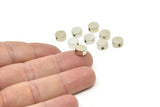 Round Spacer Bead, 6 Silver Tone Brass Circle Industrial Spacer Bead, Findings (8x3.6mm) D0210 Q0636
