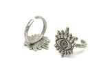 Silver Eye Ring, Antique Silver Plated Brass Eye Rings, Adjustable Rings, Evil Eye Rings - N2530