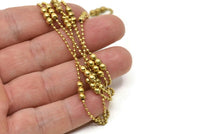 Brass Ball Chain, Raw Brass Faceted Ball Chain (1.4mm / 3.5mm) - Z187