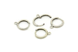 Silver Leverback Earring, 6 Antique Silver Plated Brass Leverback Earrings, Findings (14mm) A0789
