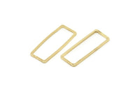 Gold Rectangle Ring, 10 Gold Plated Brass Open Rectangle Connectors (9x24x1mm) D0193