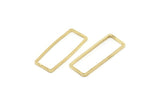 Gold Rectangle Ring, 10 Gold Plated Brass Open Rectangle Connectors (9x24x1mm) D0193