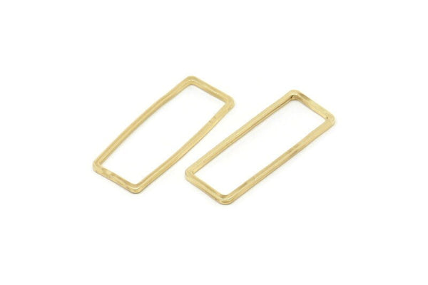 Gold Rectangle Ring, 10 Gold Plated Brass Open Rectangle Connectors (9x24x1mm) D0193