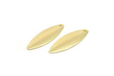 Gold Marquise Charm, 8 Gold Plated Brass Marquise Charms Findings (27mm) Brs 27 A0129