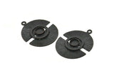 Black Moon Charm, 2 Oxidized Black Brass Half Moon Charms With 1 Loop, Pendants, Earrings (32x25x0.80mm) N0724