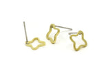 Brass Geometric Earring, 10 Raw Brass Geometric Stud Earrings (10x1mm) BS 2178 A5585