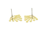 Brass Dandelion Earring, 8 Raw Brass Taraxacum Shaped Stud Earrings (20x18x0.60mm) A5884
