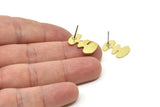 Earring Studs, 8 Raw Brass -  Stud Earrings - Brass Earrings - Earrings (18x13x0.80mm) A2896