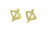 Earring Studs, 8 Raw Brass -  Stud Earrings - Brass Earrings - Earrings (18x15x0.80mm) A6587
