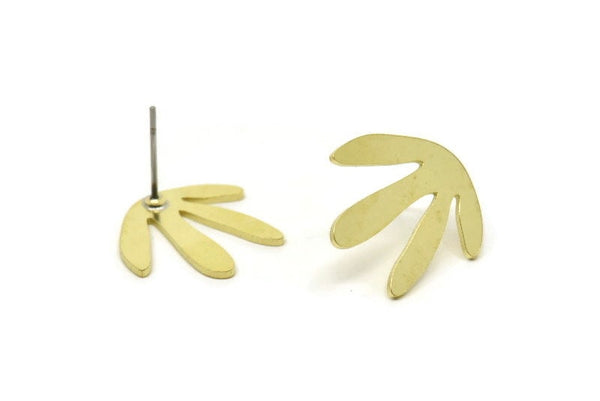 Earring Studs, 8 Raw Brass -  Stud Earrings - Brass Earrings - Earrings (18x0.80mm) A2989