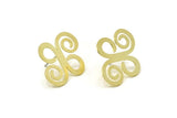 Earring Studs, 6 Raw Brass -  Stud Earrings - Brass Earrings - Earrings (25x21x0.60mm) A5850