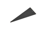 Black Triangle Charm, 6 Textured Oxidized Black Brass Triangle Charms With 1 Hole, Earrings, Findings (37x15x0.80mm) D1404