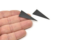 Black Triangle Charm, 6 Textured Oxidized Black Brass Triangle Charms With 1 Hole, Earrings, Findings (37x15x0.80mm) D1404