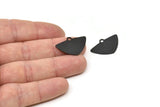 Black Triangle Charm, 4 Textured Oxidized Black Brass Triangle Charms With 1 hole, Pendants, Earrings (25x17x0.80mm) D1571