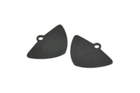 Black Triangle Charm, 4 Textured Oxidized Black Brass Triangle Charms With 1 hole, Pendants, Earrings (25x17x0.80mm) D1571