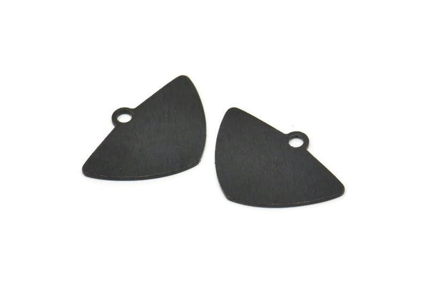 Black Triangle Charm, 4 Textured Oxidized Black Brass Triangle Charms With 1 hole, Pendants, Earrings (25x17x0.80mm) D1571
