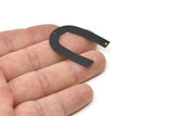 Black Geometric Charm, 6 Oxidized Black Brass U Shaped Pendants With 3 Holes, Charms, Findings (35x27x0.50mm) D0614