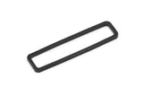 Black Rectangle Charm, 6 Oxidized Black Brass Open Rectangle Connectors (10x40x1.5mm) D1647