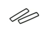 Black Rectangle Charm, 6 Oxidized Black Brass Open Rectangle Connectors (10x40x1.5mm) D1647