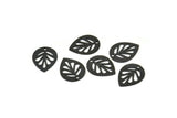 Siyah Yaprak Tılsımı, 1 Delikli 12 Oksitlenmiş Siyah Pirinç Yaprak Tılsımı, Küpeler, Bulgular (14x11x0,80 mm) D1073