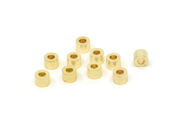 Industrial Spacer Bead, 12 Gold Plated Brass Industrial Spacer Beads, Findings (4x2.90mm) A0551