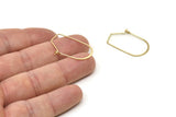 Gold Earring Wire, 12 Gold Plated Brass Earring Wires (29x17x0.70mm) D1715