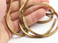 Brass Snake Chain, 1 M Raw Brass Square Snake Chain (3mm) ( Z092 )