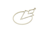 Silver Round Charm, 4 Antique Silver Plated Brass Triangle Charms With 1 Loop, Findings (36x24.5x0.60mm) SMP0917 A6883 H1007
