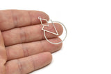 Silver Round Charm, 4 Antique Silver Plated Brass Triangle Charms With 1 Loop, Findings (36x24.5x0.60mm) SMP0917 A6883 H1007
