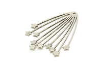 Silver Fringed Charm, 2 Antique Silver Plated Brass Fringe Shaped Charms With 1 Hole (42x33x0.80mm) SMP0122 A3987