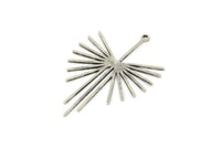 Silver Irregular Charm, 6 Antique Silver Plated Brass Irregular Shaped Charms With 1 Loop, Charm Pendants (40x28x0.80mm) SMP0396 A3824