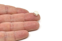 Round Spacer Bead, 6 Matte Silver Plated Brass Circle Industrial Spacer Bead, Findings (8x3.6mm) D0210 Q0636