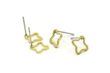 Brass Geometric Earring, 10 Raw Brass Geometric Stud Earrings (10x1mm) BS 2178 A5585