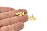 Brass Eye Earring, 8 Raw Brass Eye Shaped Stud Earrings (18x11x0.80mm) A2988