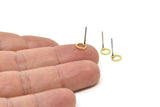 Brass Circle Earrings, 12 Raw Brass Circle Stud Earrings (6x0.8x0.8mm) A0899 A5750