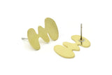 Earring Studs, 8 Raw Brass -  Stud Earrings - Brass Earrings - Earrings (18x13x0.80mm) A2896