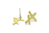 Earring Studs, 8 Raw Brass -  Stud Earrings - Brass Earrings - Earrings (18x13x0.80mm) A1687