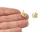 Brass Scorpio Earring, 6 Raw Brass Scorpio Sign Stud Earrings, Zodiac Earring Findings, Zodiac Sign Jewelries (13x13mm) SY0162