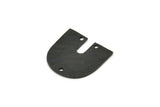 Black Geometric Charm, 4 Hammered Oxidized Black Brass U Shaped Pendants With 3 Holes, Charms, Findings (18x17x1mm) N0924