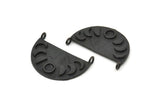 Ay Evreleri Kolye, 2 Oksitlenmiş Siyah Pirinç Ay Evreleri Tılsımı, 2 Halka, Bulgular - Ped Boyutu 4 mm (28x16x1 mm) N1225