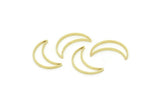 Brass Moon Charm, Raw Brass Crescent Moon Rings, Brass Moon Jewelry (12x4x0.80mm) A5537