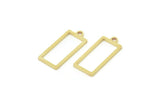 Brass Rectangle Charm, Raw Brass Rectangle Charms With 1 Loop, Findings (16x7x0.80mm) A5581