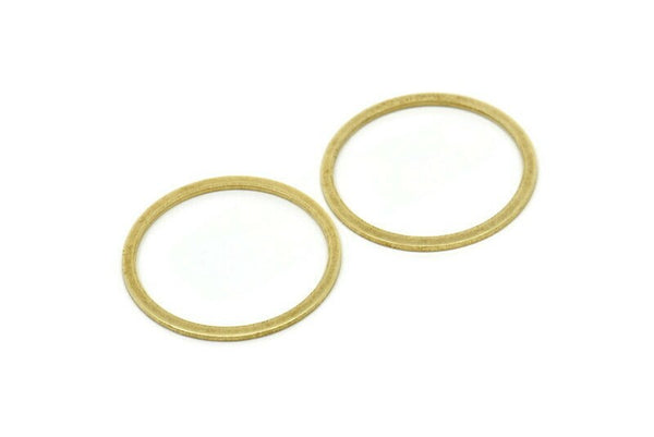 Pirinç Daire Halkaları, 24 Ham Pirinç Daire Bağlantı Parçası, Pirinç Yuvarlak Halkalar (25x0,80 mm) A0506